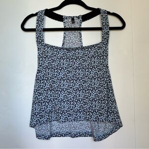 Victoria’s Secret Blue Purple Black Leopard Print Racerback Tank Top Size XS